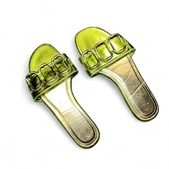 Green Slide Sandals - Picture 2 of 5